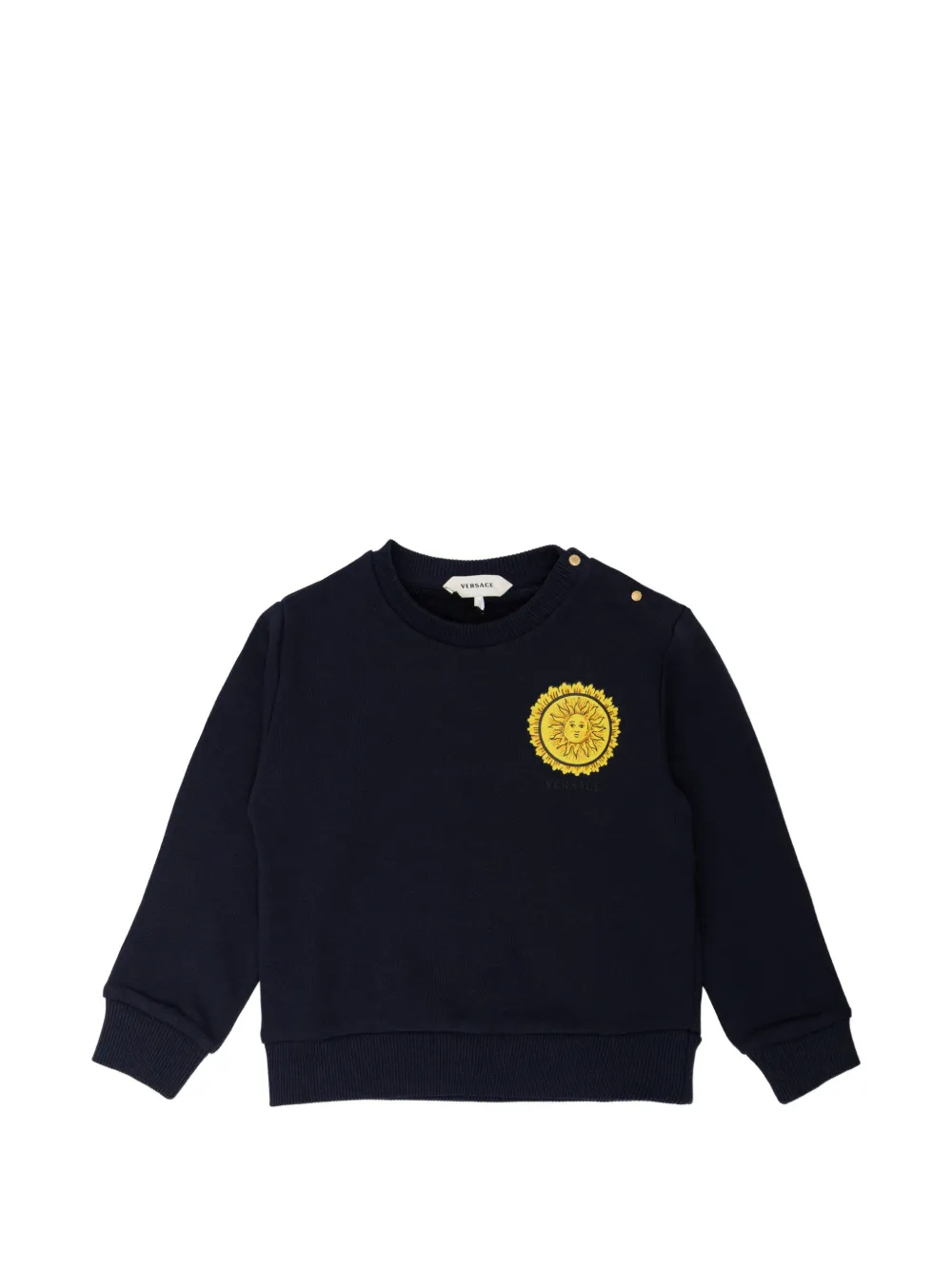 Versace Kids sun-print button-detail sweatshirt - Blu