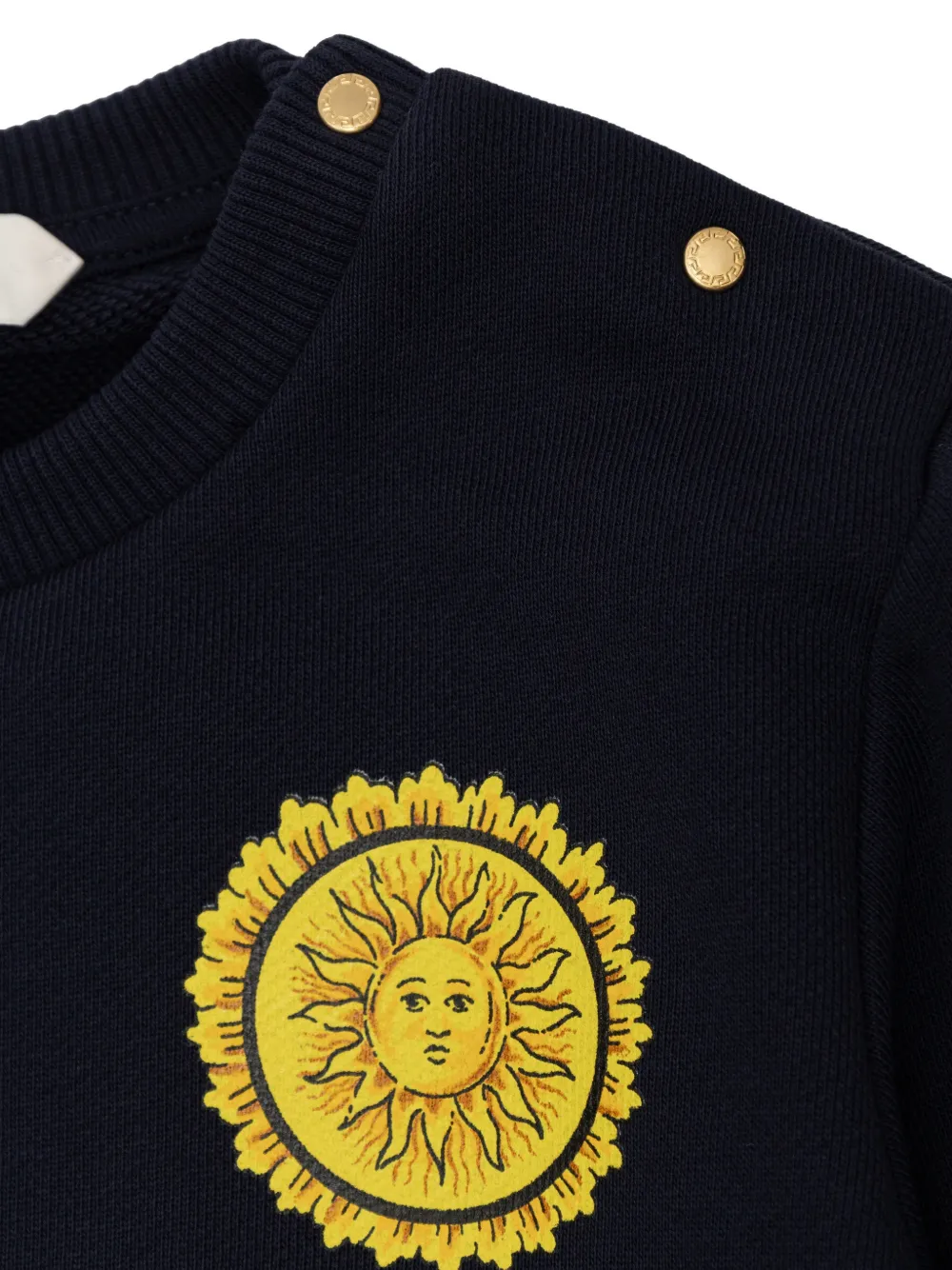  Versace Kids Sudadera Con Botones Y Sol Estampado - Azul 