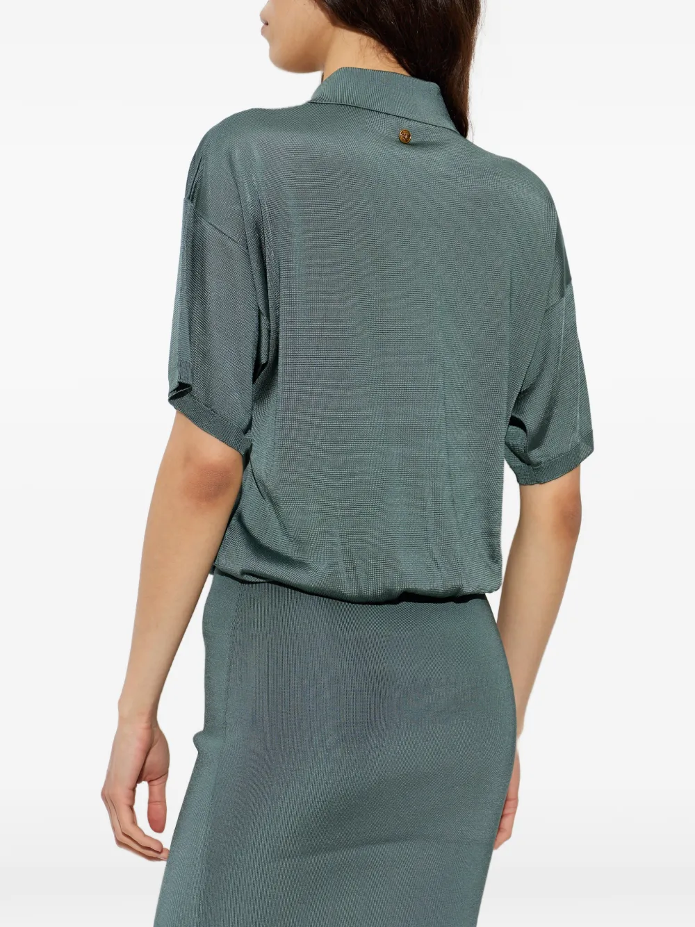 Versace Gebreide mini-polojurk Groen