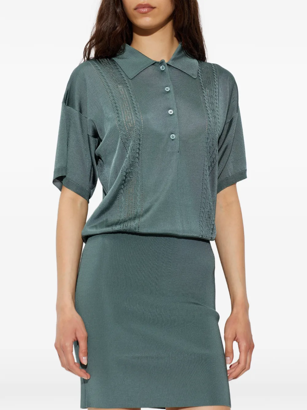 Versace Gebreide mini-polojurk Groen