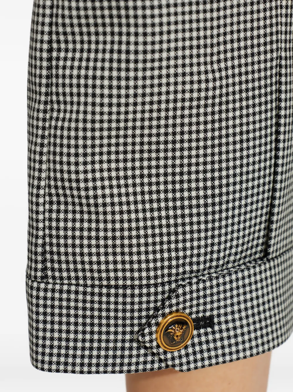 Versace Geruite wollen broek Zwart