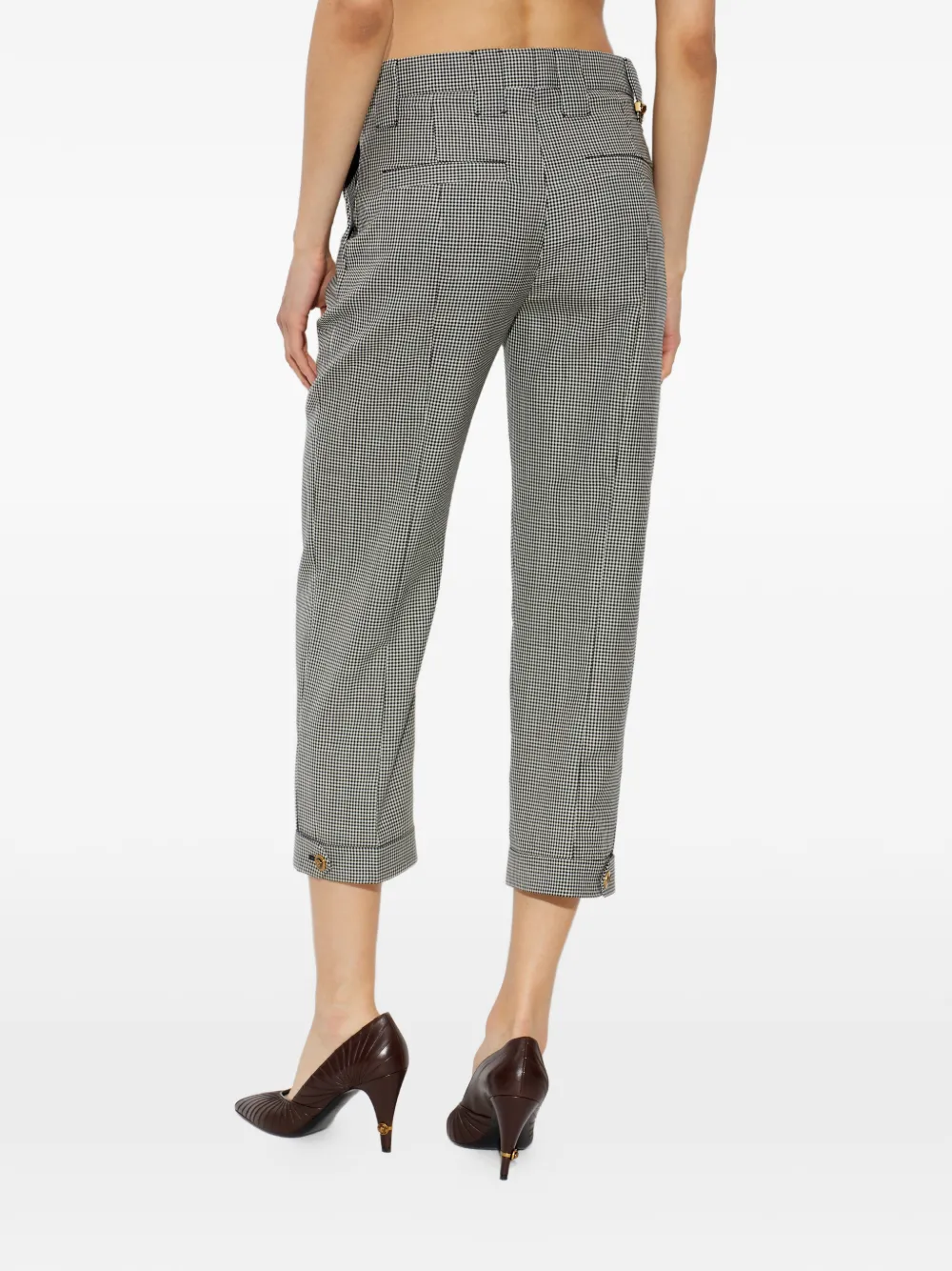 Versace Geruite wollen broek Zwart