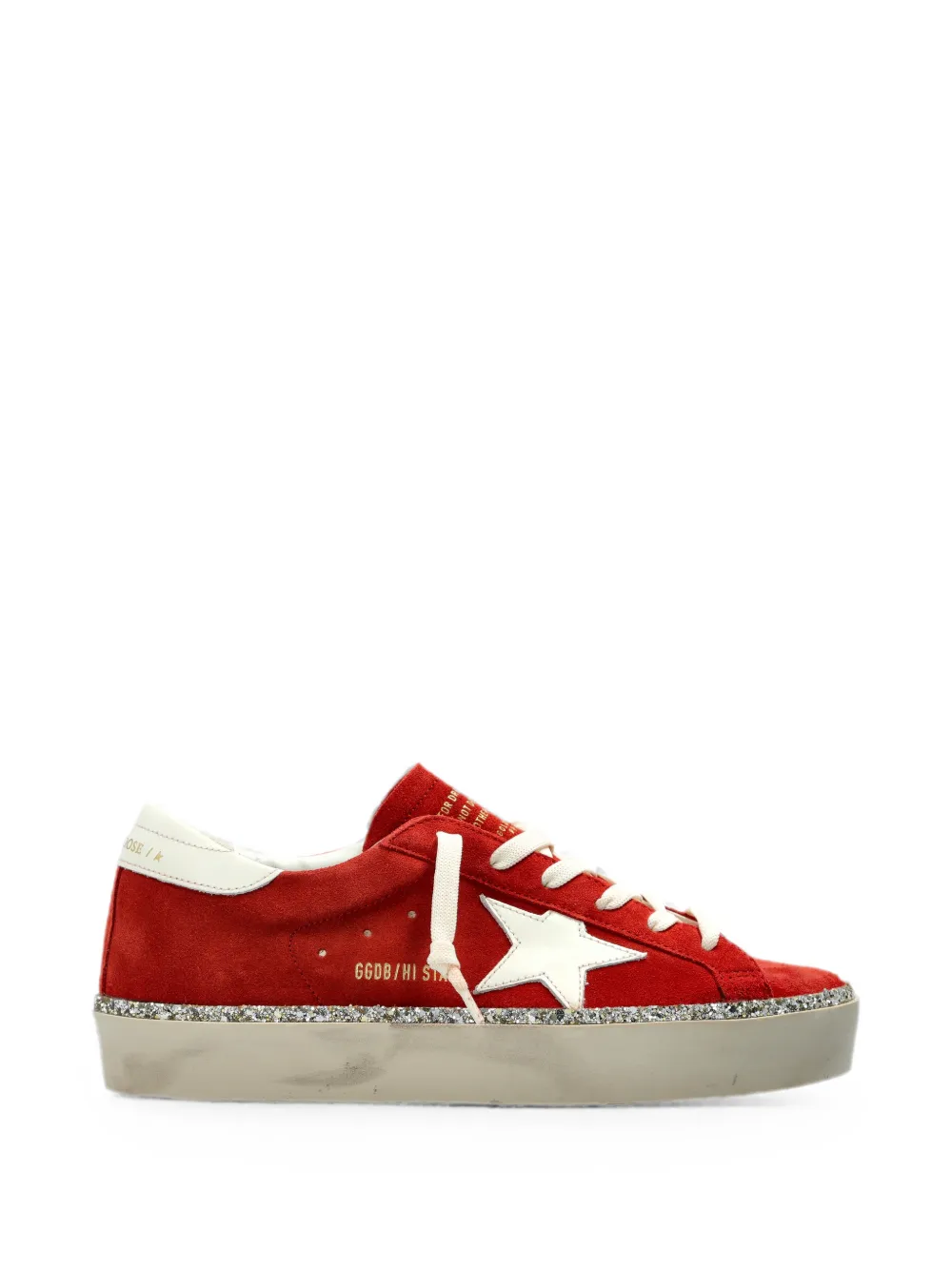 Golden Goose Hi Star glitter-trim sneakers - Red