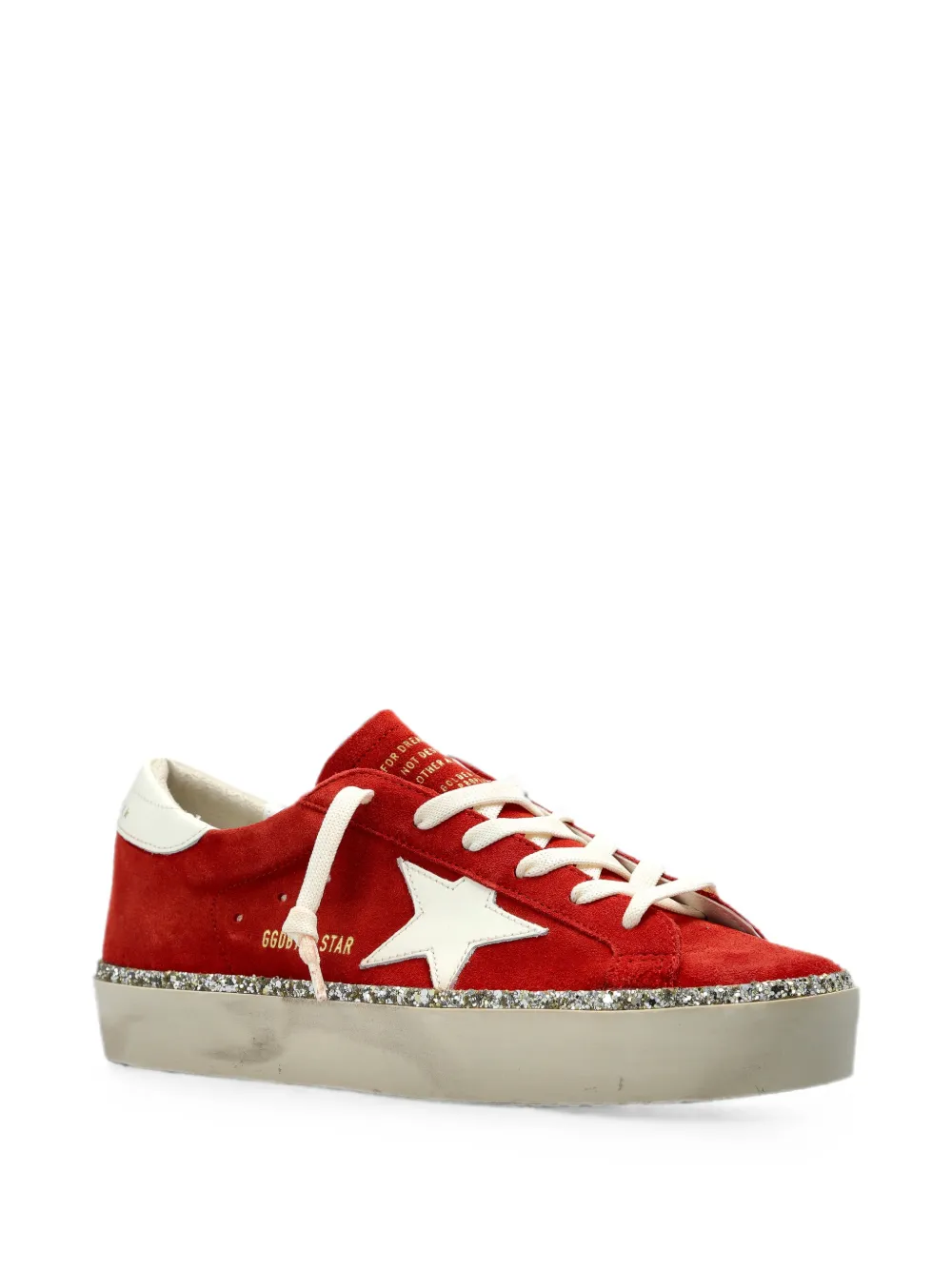 Golden Goose Hi Star glitter-trim sneakers Rood