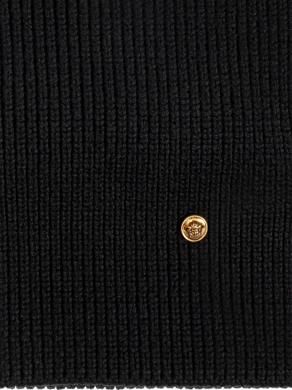 Versace Ribgebreide sjaal met Medusa-plakkaat Zwart