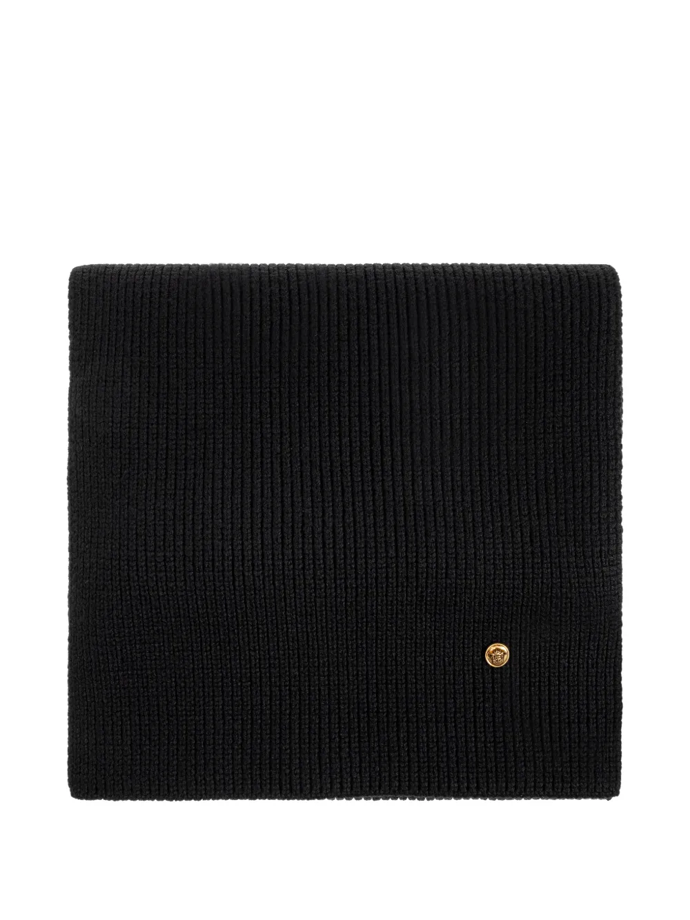 Versace ribbed-knit Medusa-plaque scarf - Black