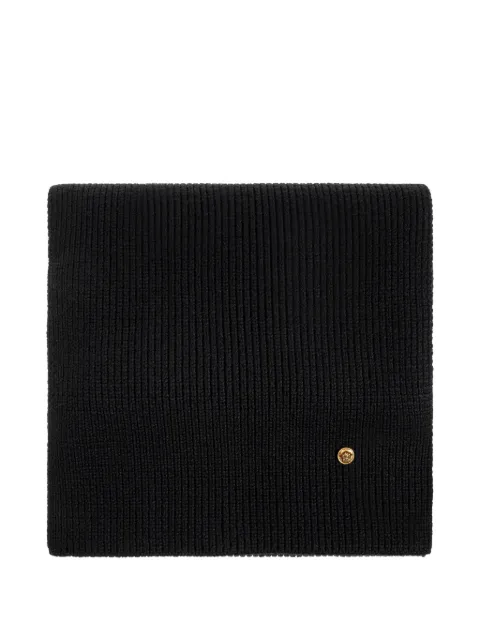 Versace ribbed-knit Medusa-plaque scarf