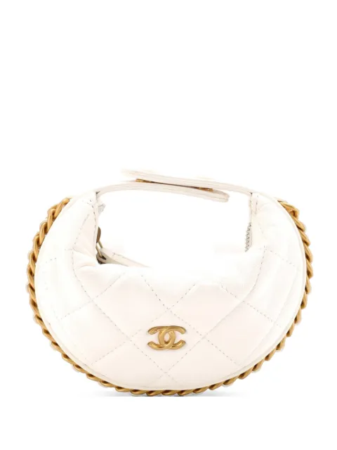 CHANEL Pre-Owned mini cabas en cuir d'agneau matelassé à détail de chaîne