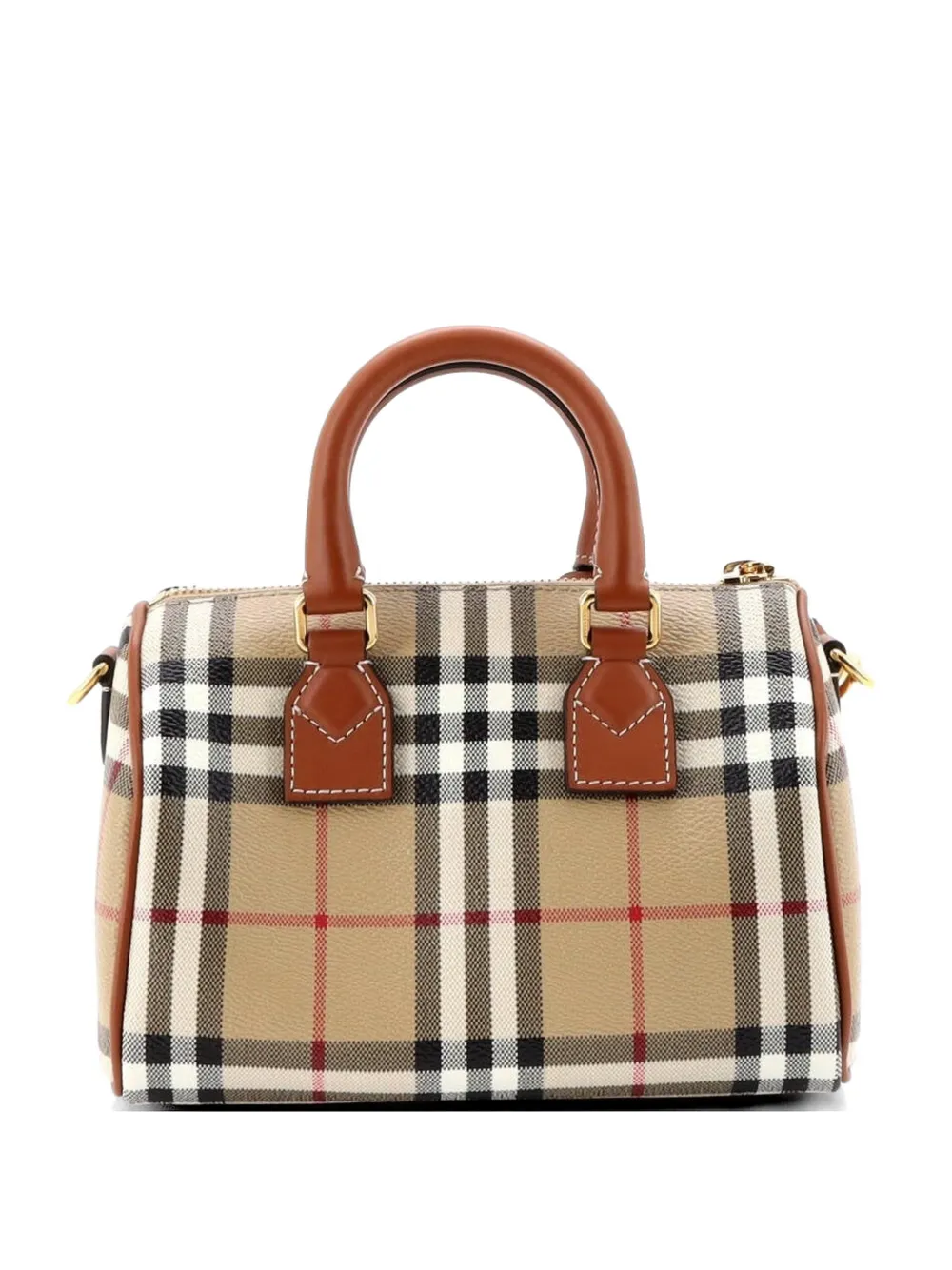 Burberry Pre-Owned Bowling Bag Vintage Check Coated Canvas Mini handbag - Marrone