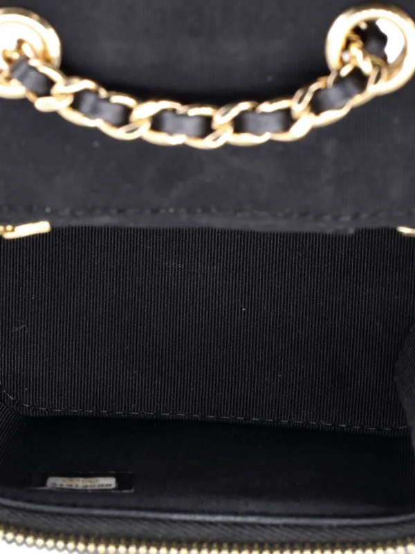 CHANEL Pre-Owned カメリア リボン バニティケース ウィズ チェーン