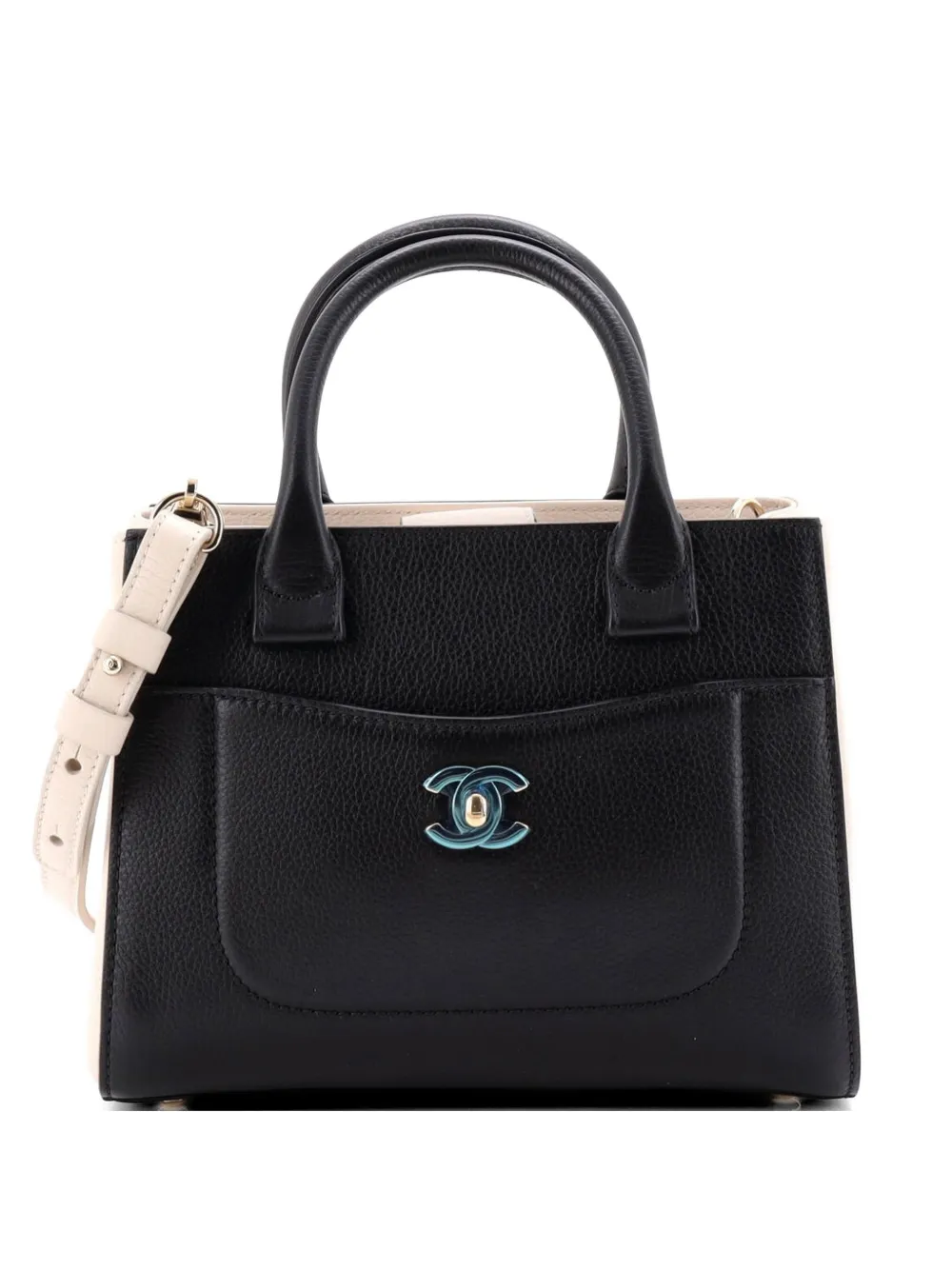 CHANEL Pre-Owned Neo Executive Grained Calfskin Mini tote bag - Nero