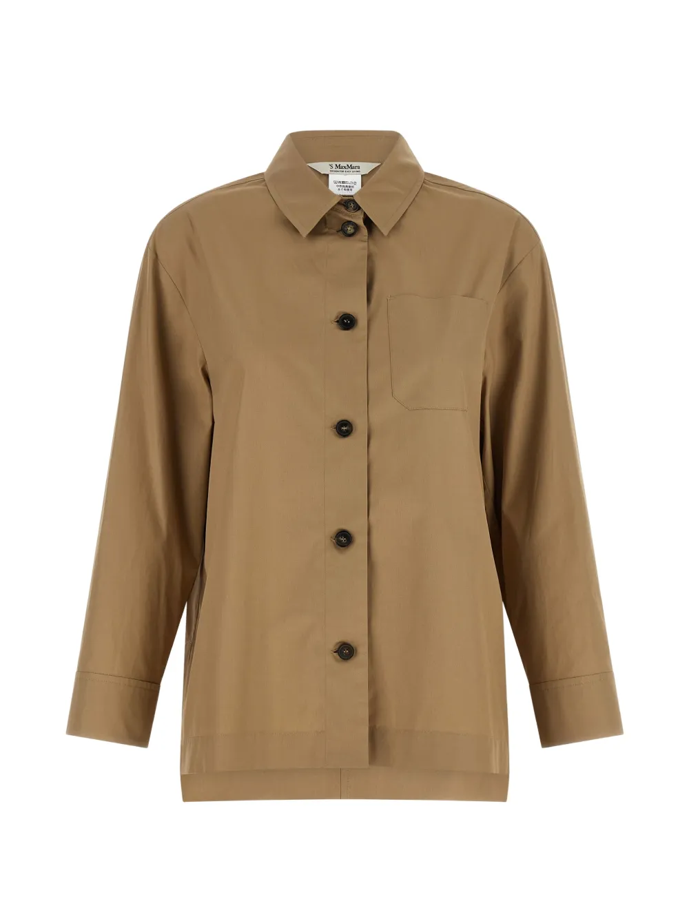 Max Mara Marianne asymmetrical-hem cotton shirt - Braun