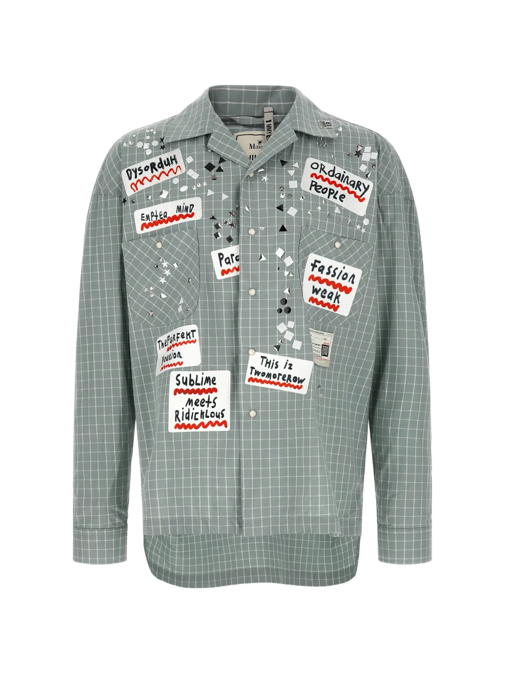 Maison MIHARA YASUHIRO checked shirt - Grey