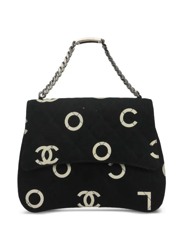 Chanel Pre-owned 1997 Logo-print Chain Shoulder Bag in Black