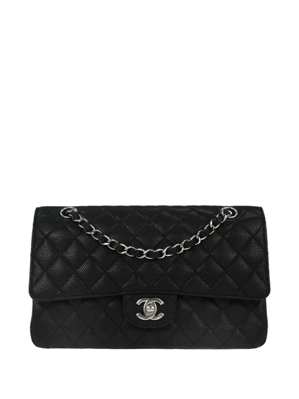 Pre-owned Chanel 2014 Double Flap Shoulder Bag In Black