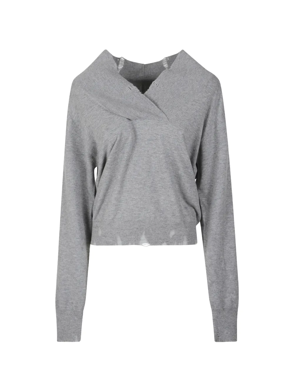 Stella McCartney distressed V-neck sweater - Grigio