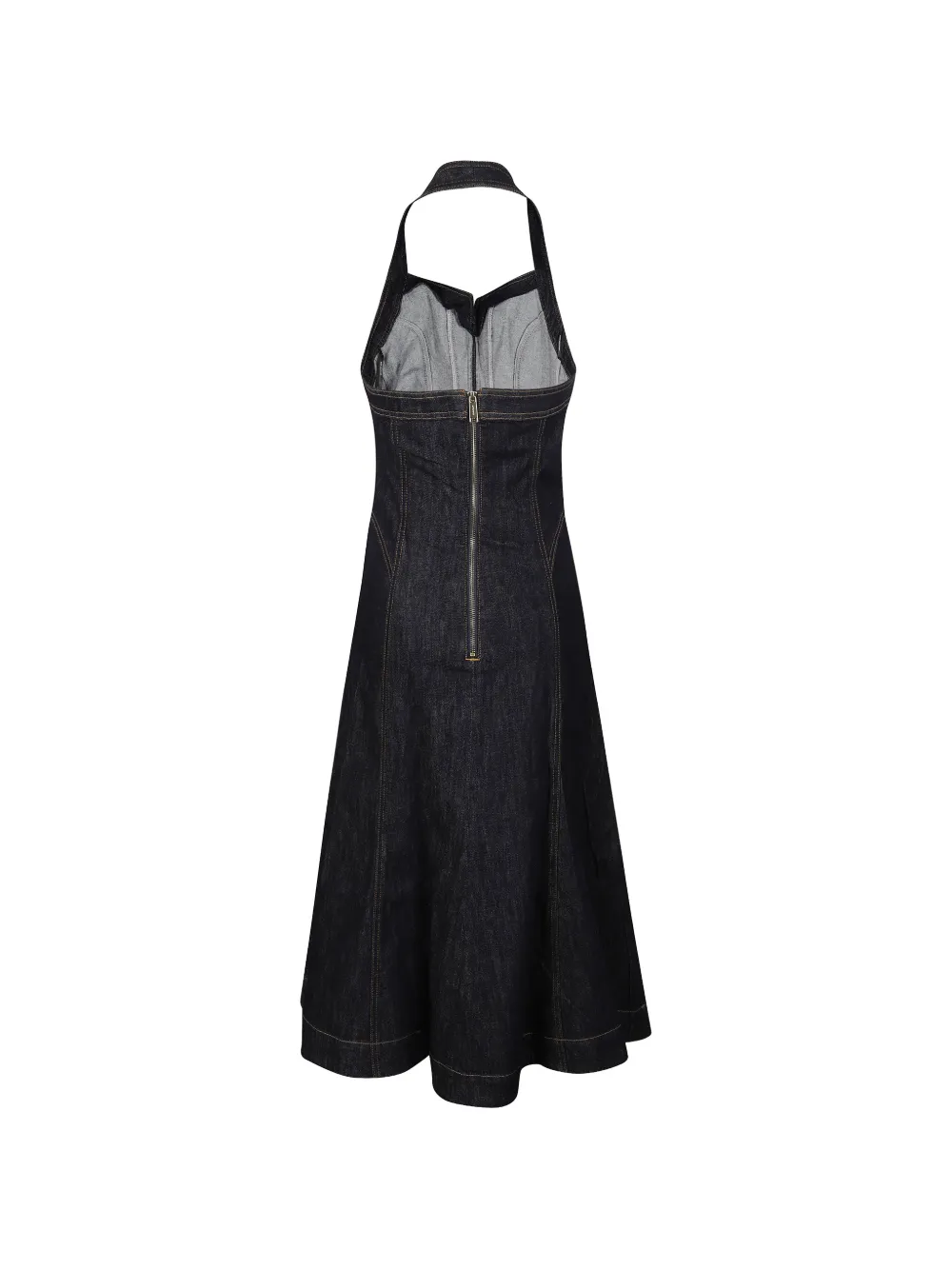 Self-Portrait halterneck panelled midi dress Blauw