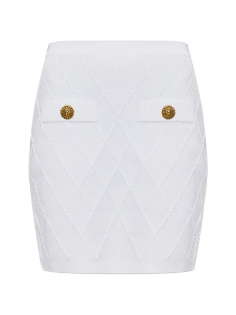 Balmain kort diamant-quiltet nederdel med knapper