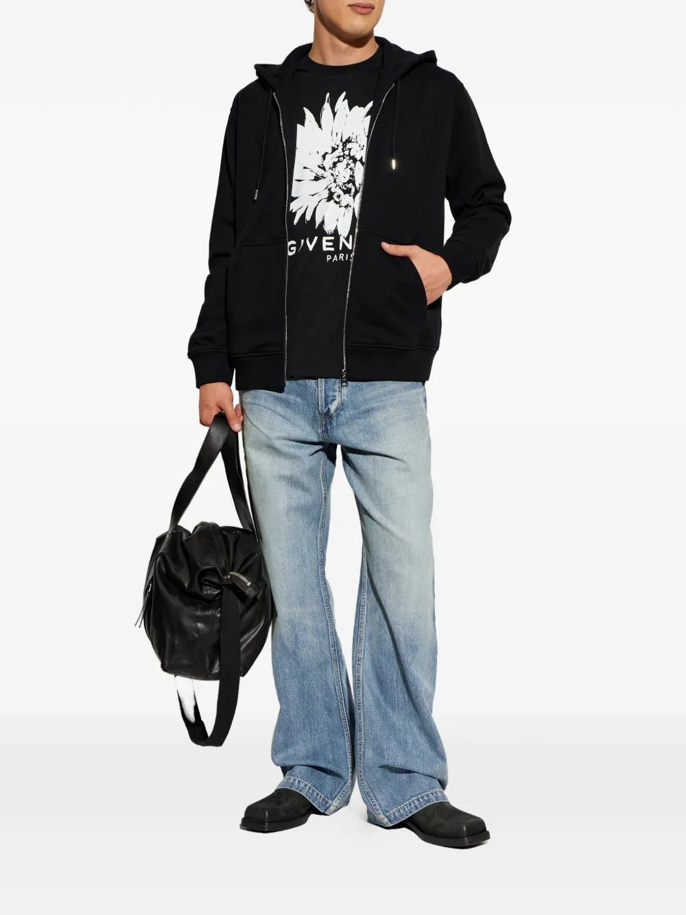Givenchy T-shirt met bloemenprint Zwart