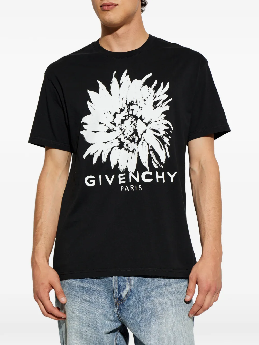 Givenchy T-shirt met bloemenprint Zwart
