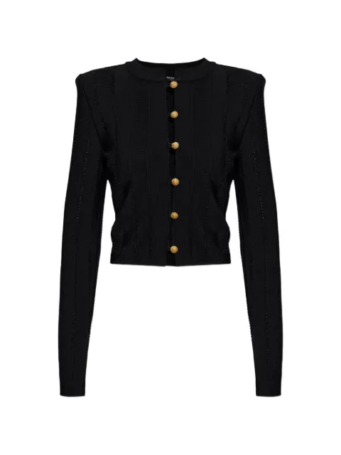Balmain lion-head button-embellished cardigan