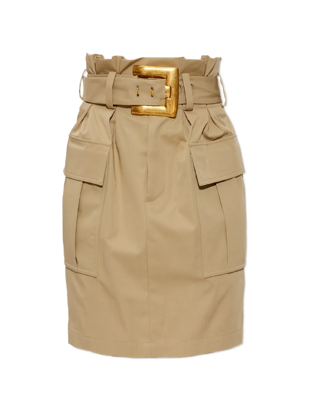 Balmain belted paperbag-waist skirt - Toni neutri