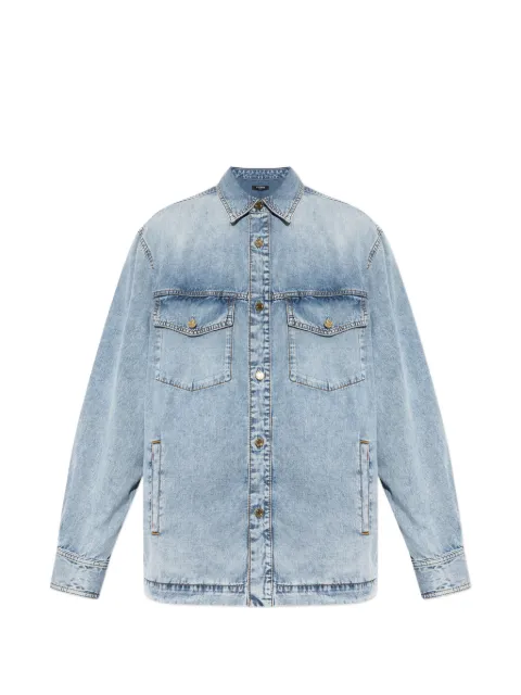Balmain logo-embossed shirt jacket