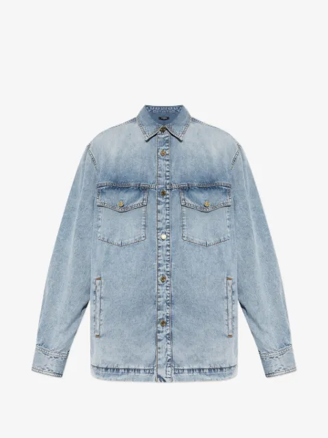 Balmain faded-effect denim jacket