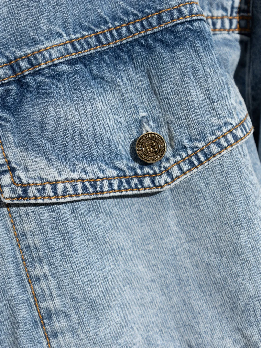 Balmain Denim jack Blauw