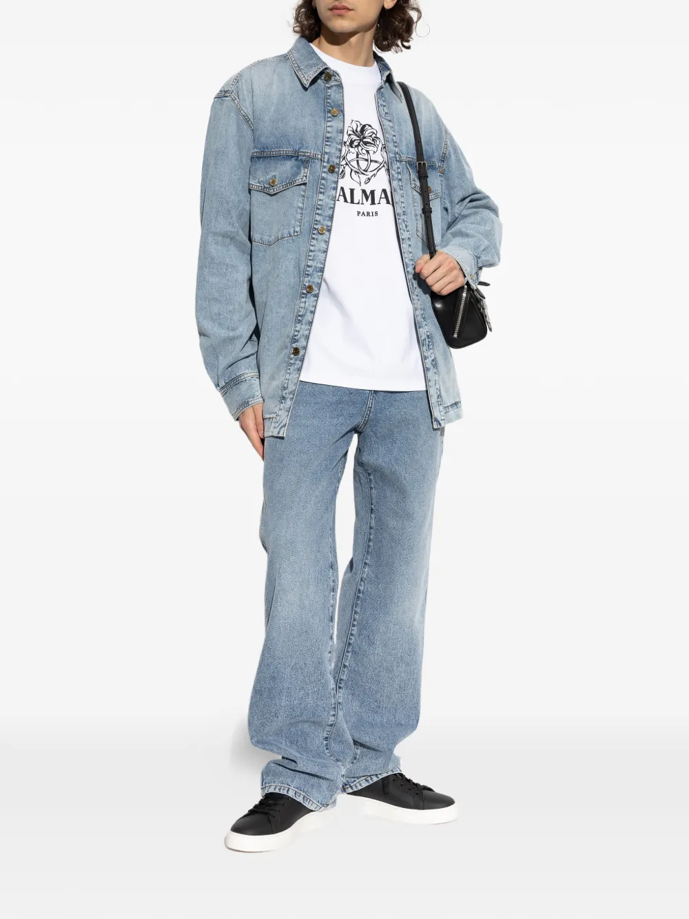 Balmain Denim jack Blauw
