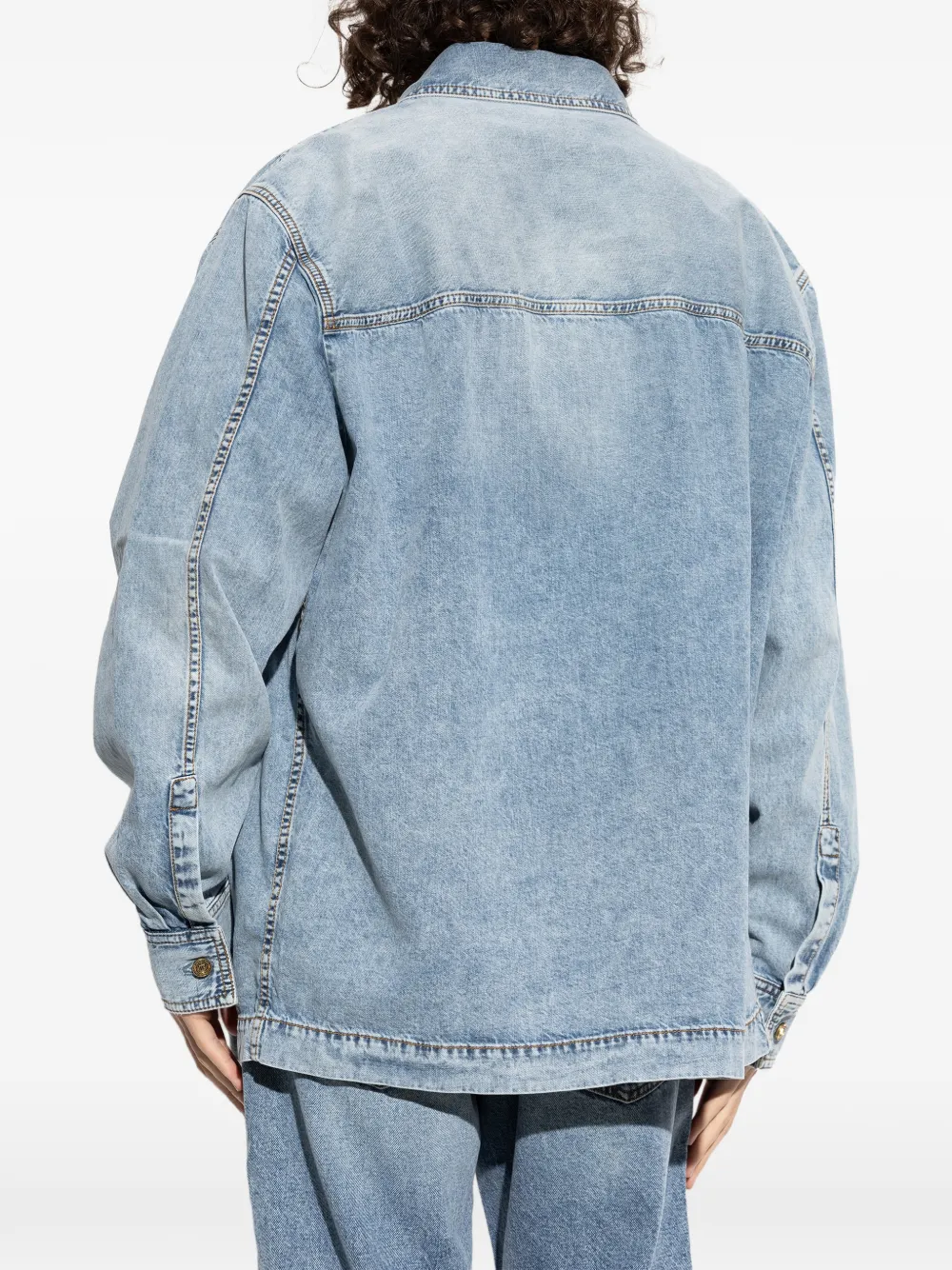Balmain Denim jack Blauw