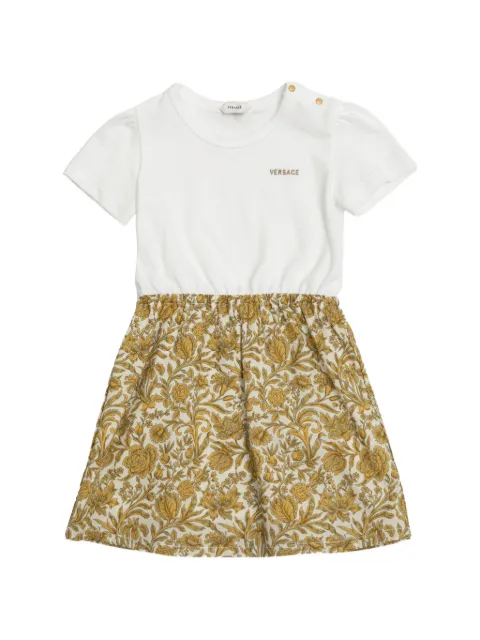 Versace Kids floral-print shoulder-button dress