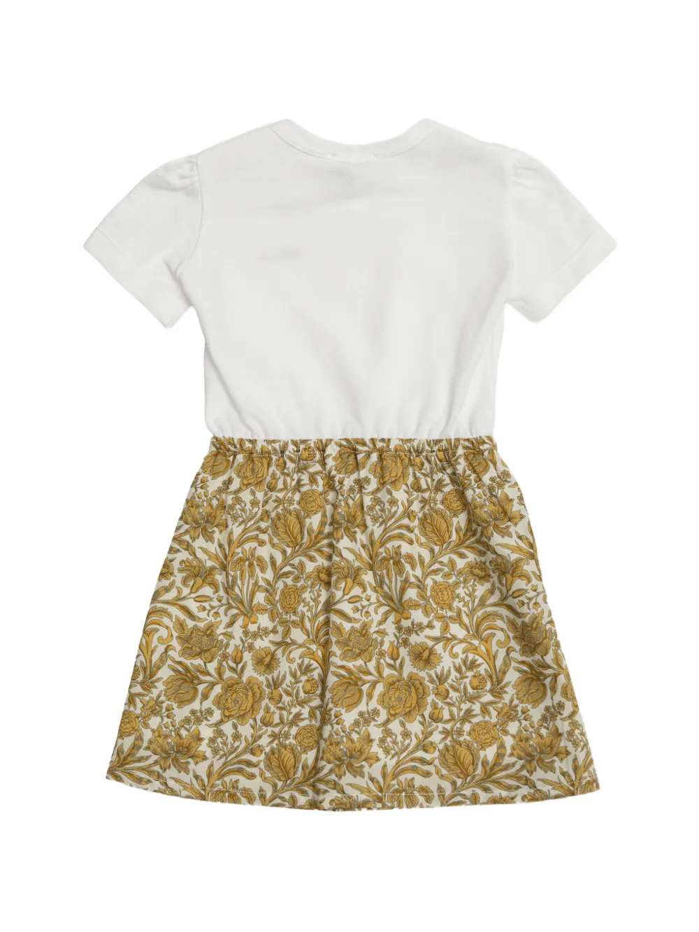 Versace Kids Jurk met bloemenprint en knopen op de schouders Wit