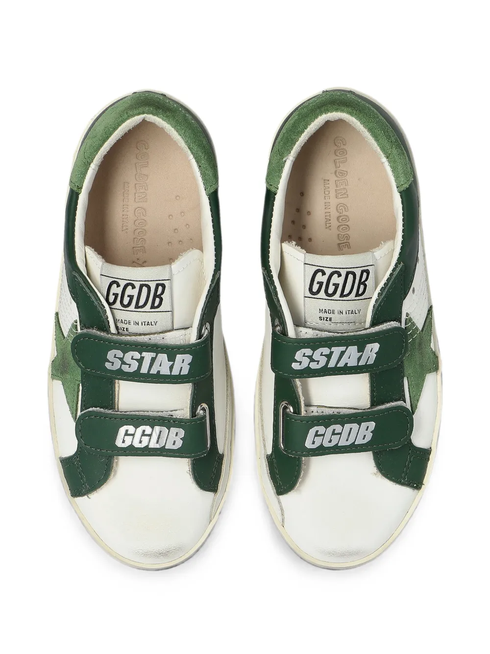 Golden Goose Kids star-patch touch-strap sneakers Wit