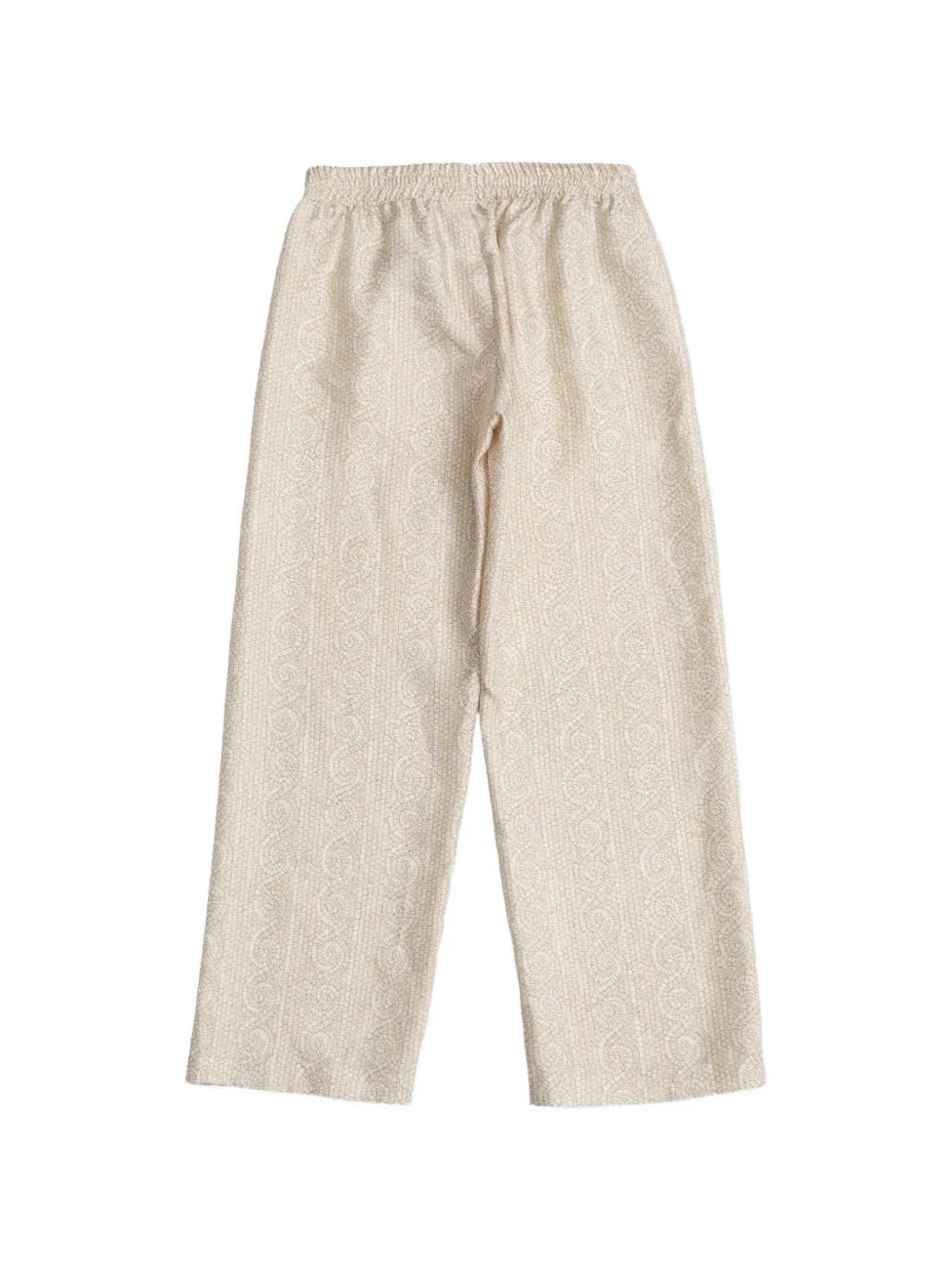 Versace Kids Zijden broek met mozaiekprint Beige
