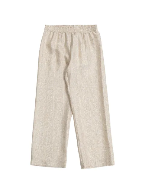 Versace Kids mosaic-print silk trousers