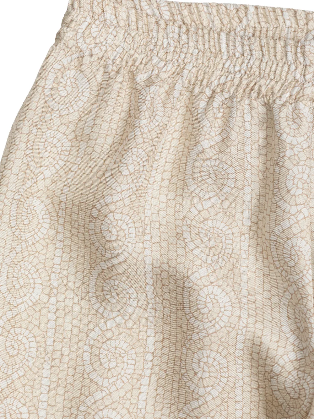 Versace Kids Zijden broek met mozaiekprint Beige