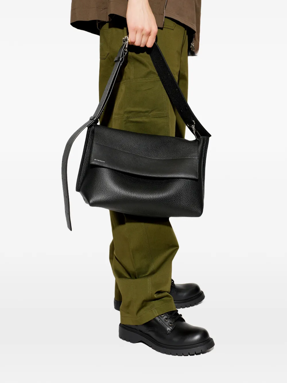 Givenchy Schoudertas van bewerkt leer Zwart