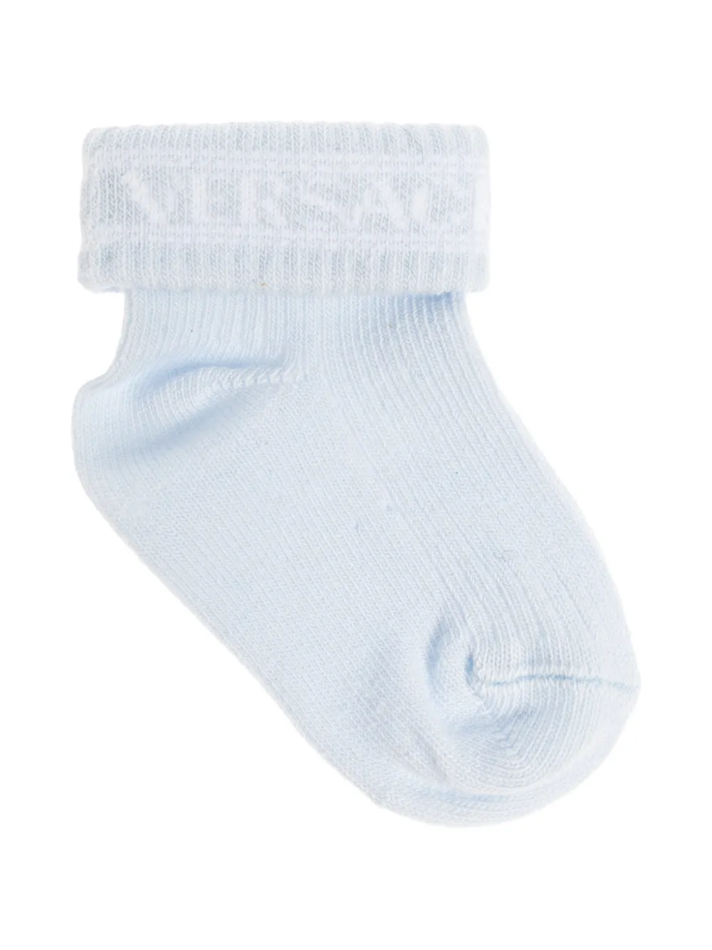 Versace Kids Geribbelde sokken met intarsia logo Beige