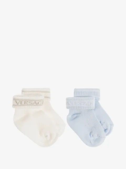 Versace Kids logo-intarsia ribbed socks