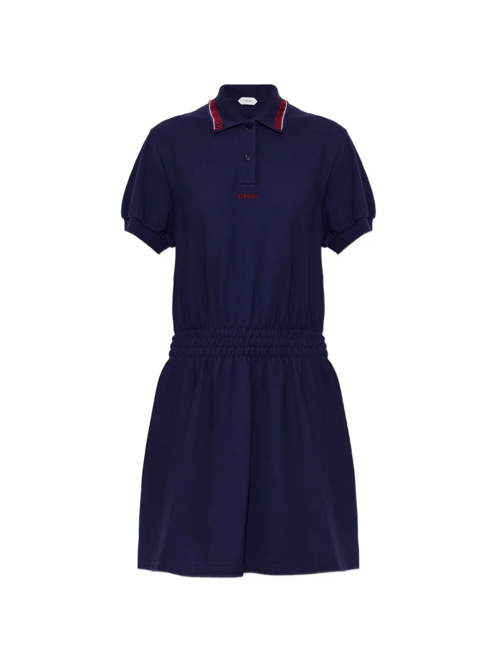 Versace Greca-border polo dress - Blu