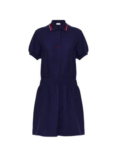 Versace embroidered-logo piqué mini dress