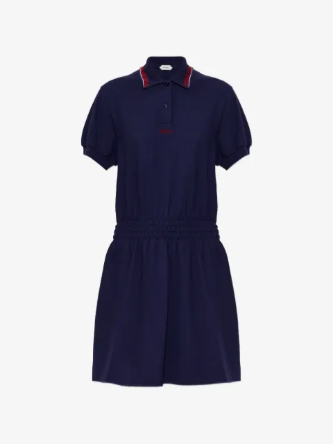 Versace embroidered-logo cotton piqué polo mini dress