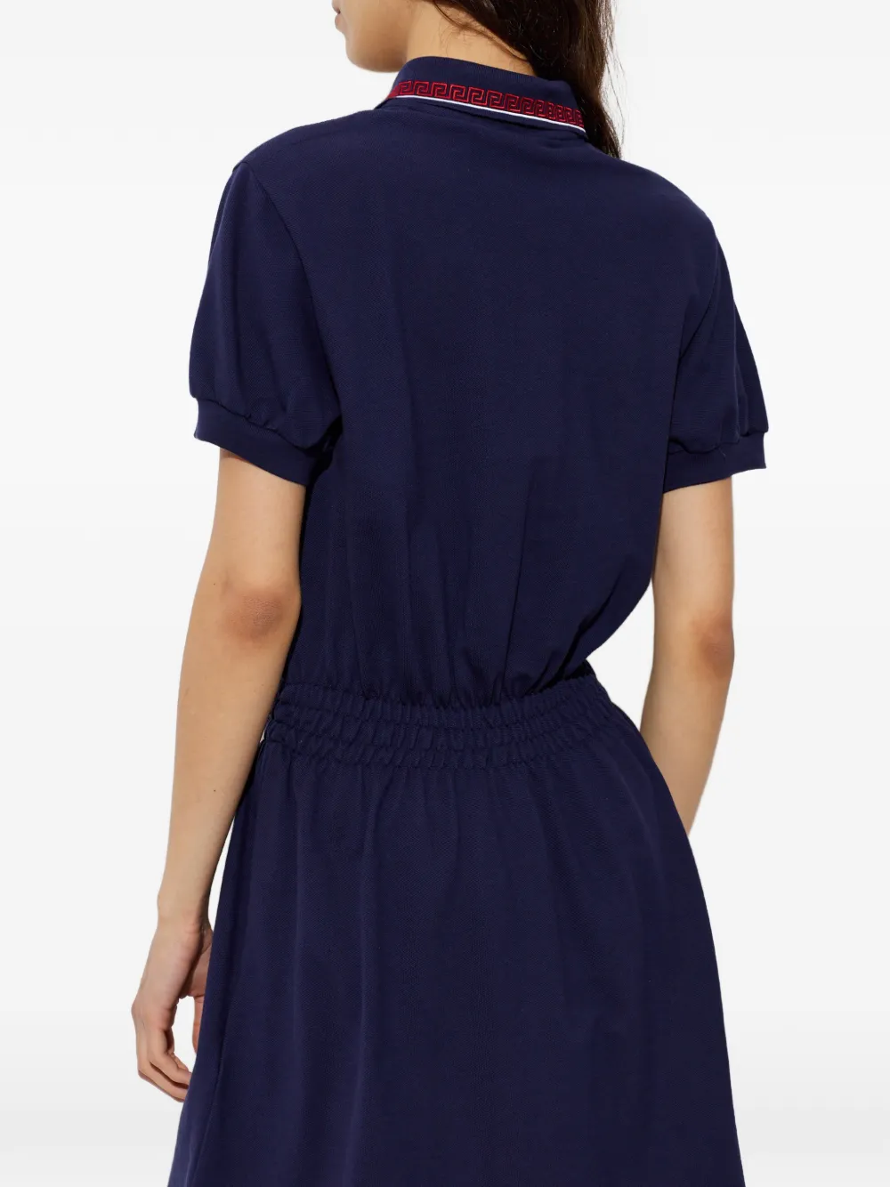 Versace Katoenen mini-polojurk met geborduurd logo Blauw
