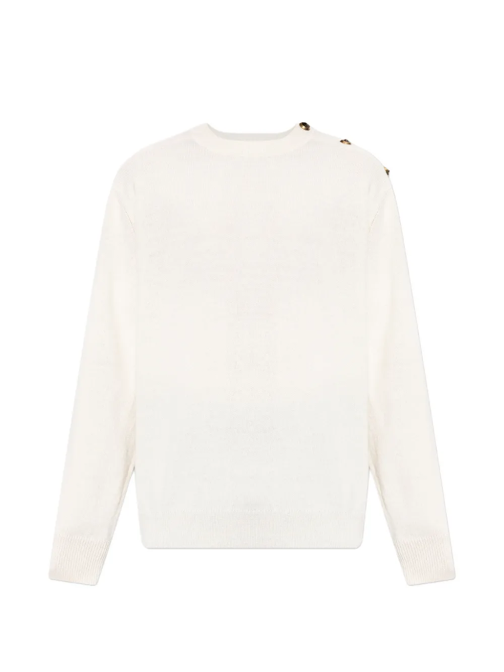 Balmain button-detail long-sleeve sweater - Bianco