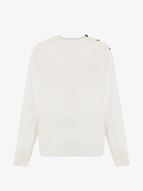 Balmain button-detail long-sleeve sweater