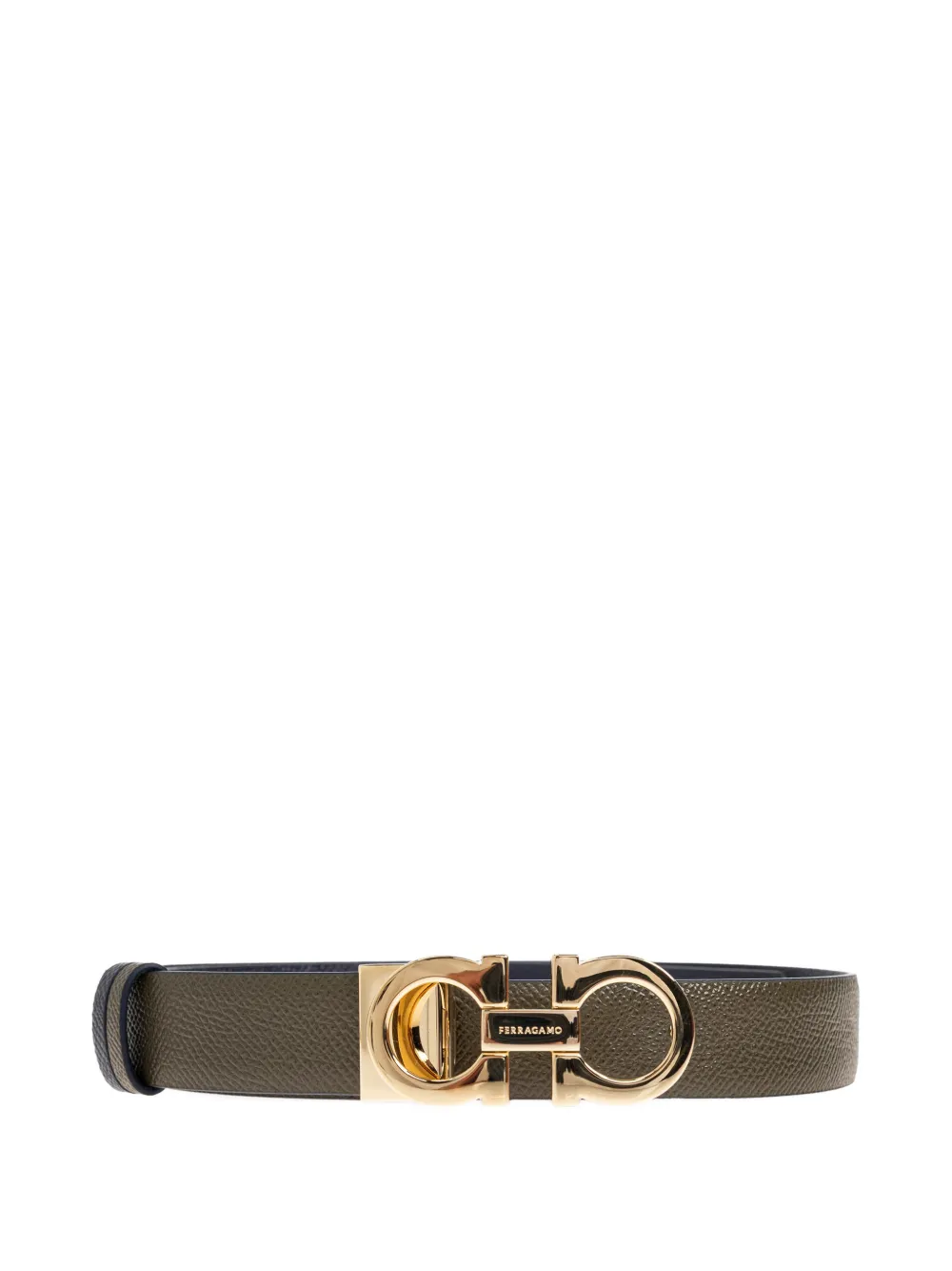 Ferragamo Gancini reversible leather belt - Verde