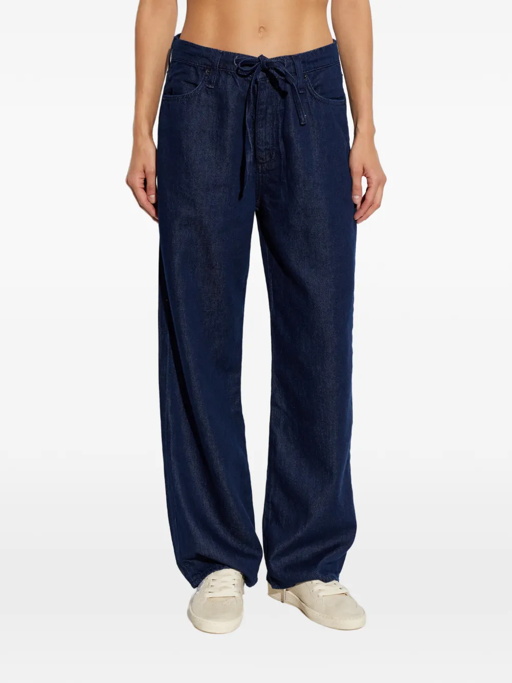 rag & bone Phoebe jeans met wijde pijpen en trekkoordtaille Blauw