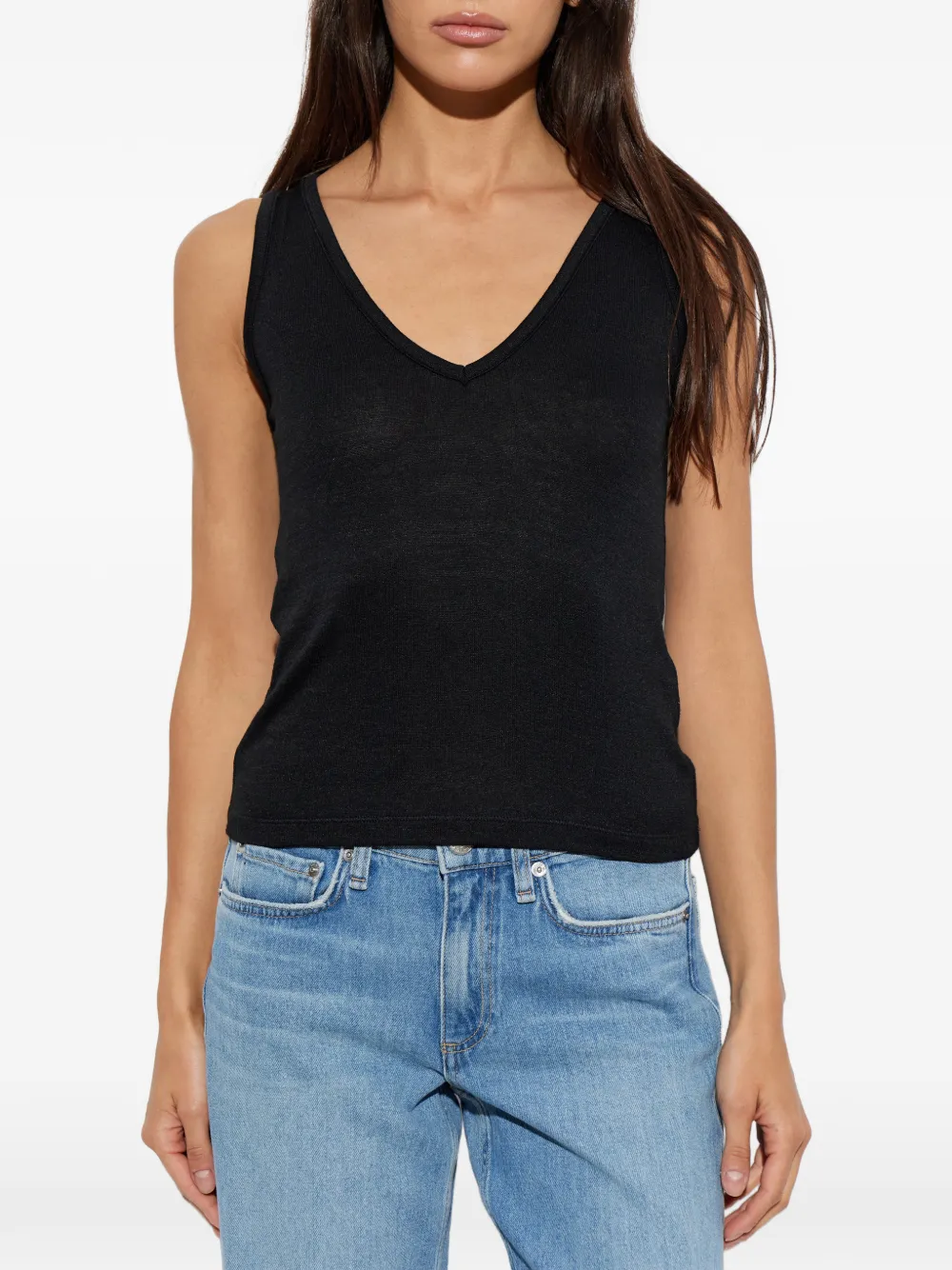  Rag & Bone Top Con Cuello En V - Negro 
