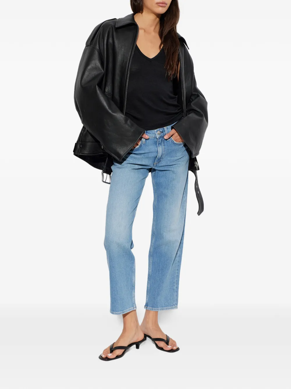  Rag & Bone Top Con Cuello En V - Negro 